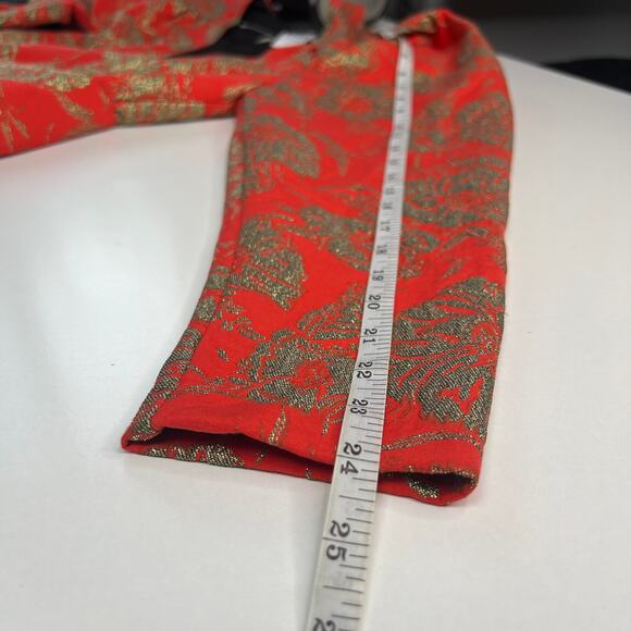 Happy X Nature Kate Hudson Women's Mini Dress Red/Gold Embroidered Glam Size 6 - Picture 10 of 16